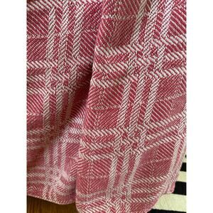 Vintage Collier Campbell London Pink/Cream Bedspread Blanket plaid queen woven